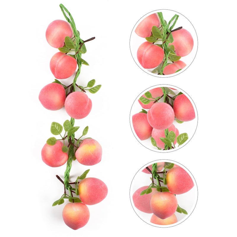 VIOCIWUO Artificial Peach Pendant 1Pcs Fake Fruit Simulation Peach String Home Kitchen Party Decorate Lifelike Food Festival Decorations Photo Props