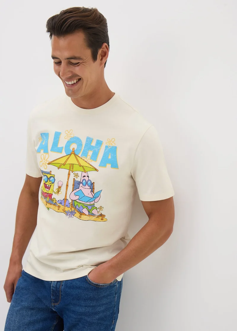 Matalan SpongeBob SquarePants Ecru Co Ord T-Shirt