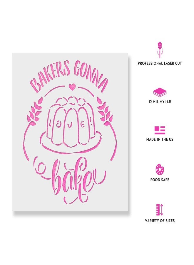 Stencil Revolution Bakers Gonna Bake Cake Love Stencil - Reusable Stencils for Painting - Create DIY Bakers Gonna Bake Cake Love Home Decor - Image 2