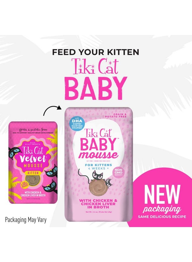 TIKI PETS Cat Baby, Chicken and Chicken Liver, Grain-Free and Nutrient Rich, Wet Cat Food for Kittens 4 Weeks+, 2.4 oz. Pouch (Pack of 12) - Image 2