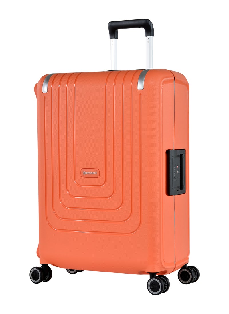 eminent Vertica Hard Case Travel Bag Luggage Trolley Polypropylene Lightweight Suitcase 4 Quiet Double Spinner Wheels With Tsa Lock B0006 Orange  - Image 1