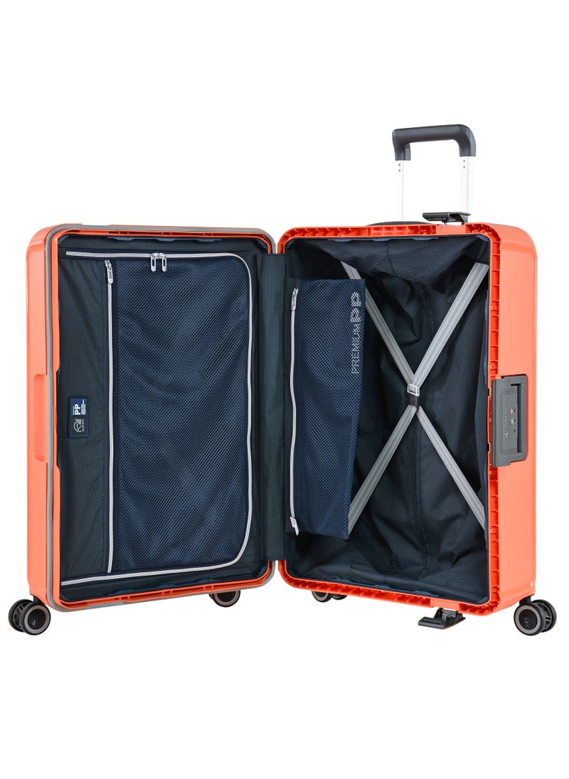 eminent - Vertica Hard Case Travel Bag Luggage Trolley Polypropylene Lightweight Suitcase 4 Quiet Double Spinner Wheels With Tsa Lock B0006 Orange - Image 1