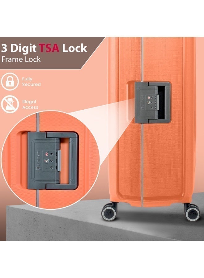 إيمينينت حقيبة سفر صلبة بعجلات مزدوجة هادئة وقفل  برتقالي - Image 4