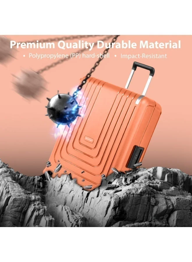 Eminent Orange Vertica Hard Case Travel Bag Luggage Trolley Polypropylene Lightweight Suitcase 4 Quiet Double Spinner Wheels With Tsa Lock B0006 Orange  | Best Price UAE