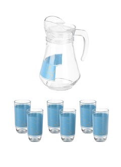 Reko Glass Juice Set 1300 ml Jug & Glass 240 ml Glasses| Unbreakable Water Jug with Lid for Juices | Food Grade, BPA-Free  - Image 1