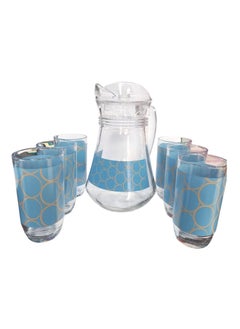 Reko Glass Juice Set 1300 ml Jug & Glass 240 ml Glasses| Unbreakable Water Jug with Lid for Juices | Food Grade, BPA-Free  - Image 5