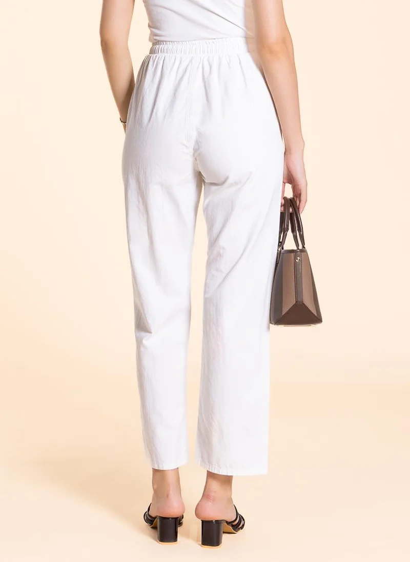 SHAPES JOGGER-WAIST COTTON TROUSERS