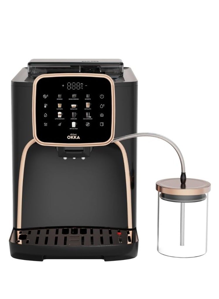 ماكينة تحضير اسبريسو برو ام اوتوماتيكية بالكامل OK0028-04 - أسود - نحاسي