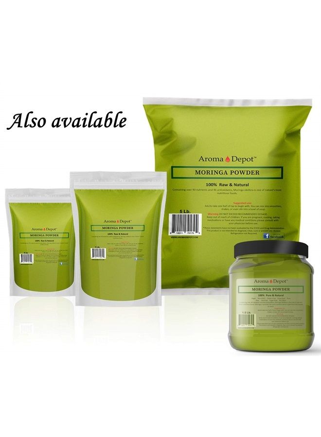 Aroma Depot 1.5 lb Moringa Powder Oleifera Leaf 100% Natural Raw from India Non-GMO and Gluten Free Great for Smoothies, Tea, Drinks & Recipes The Miracle Tree (24 oz.) - Image 4