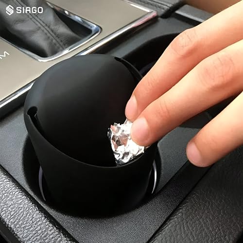 SIAGO Premium Mini Car Trash Can | Compact Silicone Dustbin with Secure Lid | Cup Holder Compatible Car Garbage Container for Tissues, Wrappers & Snack Bags | Easy to Clean & Odor Control | SIA114 - Image 5
