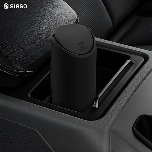 SIAGO Premium Mini Car Trash Can | Compact Silicone Dustbin with Secure Lid | Cup Holder Compatible Car Garbage Container for Tissues, Wrappers & Snack Bags | Easy to Clean & Odor Control | SIA114 - Image 2