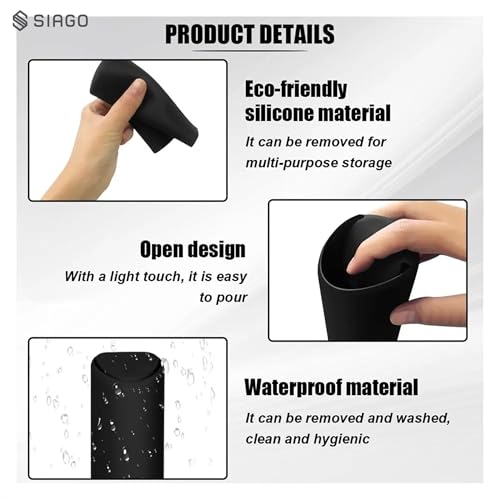 SIAGO Premium Mini Car Trash Can | Compact Silicone Dustbin with Secure Lid | Cup Holder Compatible Car Garbage Container for Tissues, Wrappers & Snack Bags | Easy to Clean & Odor Control | SIA114 - Image 3