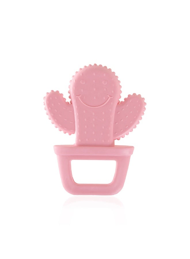 BabyJem Soft Teether Cactus Shape, For 3+ Months Baby - Pink