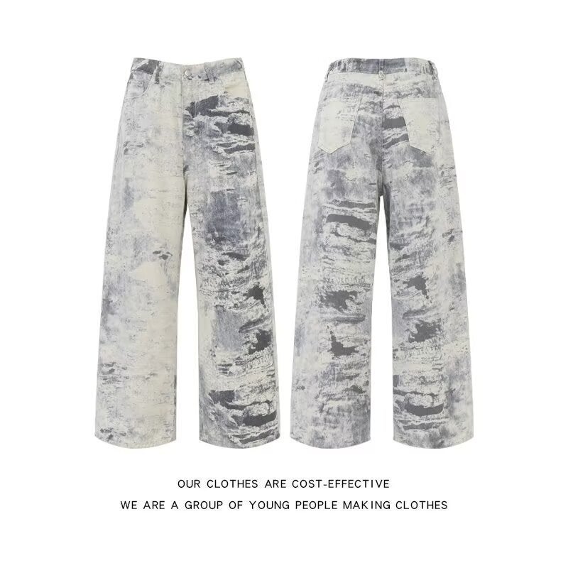 Unisex Classic Denim Jeans Loose Fit Daily Outdoor Wear - Image 2