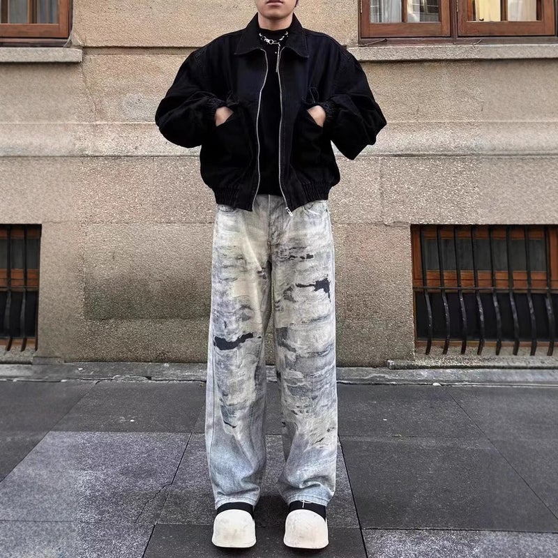 Unisex Classic Denim Jeans Loose Fit Daily Outdoor Wear - Image 5