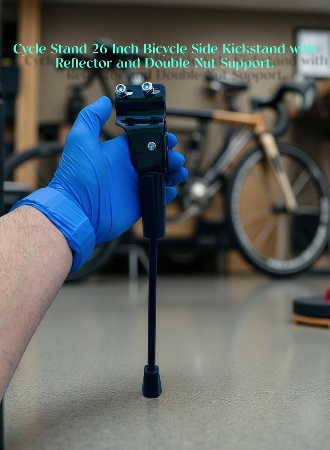 Wavva® Cycle Kickstand with Reflector and Double Nut Support Built with Strong Aluminum Alloy Material for 26 Inch Bicycle. - Image 3