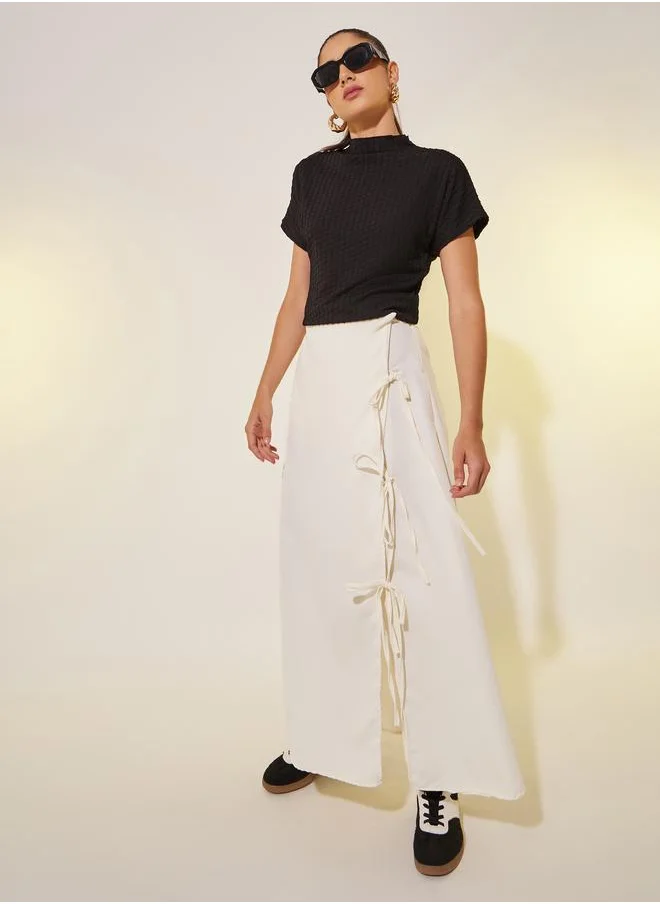 تايك تو Take Two Textured High Neck Regular Fit T-Shirt