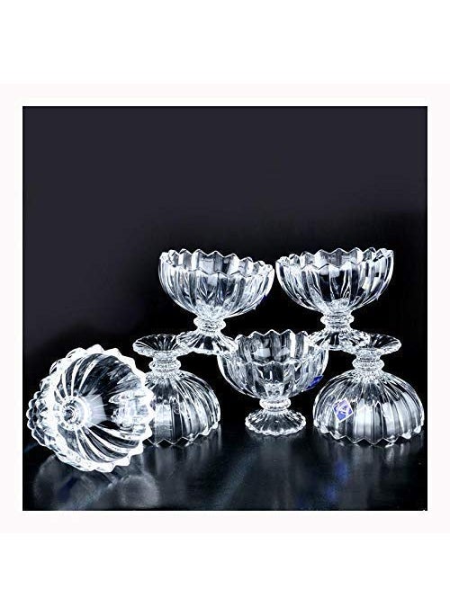 AP SALES AP SALES Ice Cream Bowls Salad Dessert Serving Bowls Tableware Set 120 ml Crystal Clear 6 pcs  - Image 1