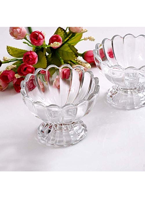 AP SALES AP SALES Ice Cream Bowls Salad Dessert Serving Bowls Tableware Set 120 ml Crystal Clear 6 pcs  - Image 4