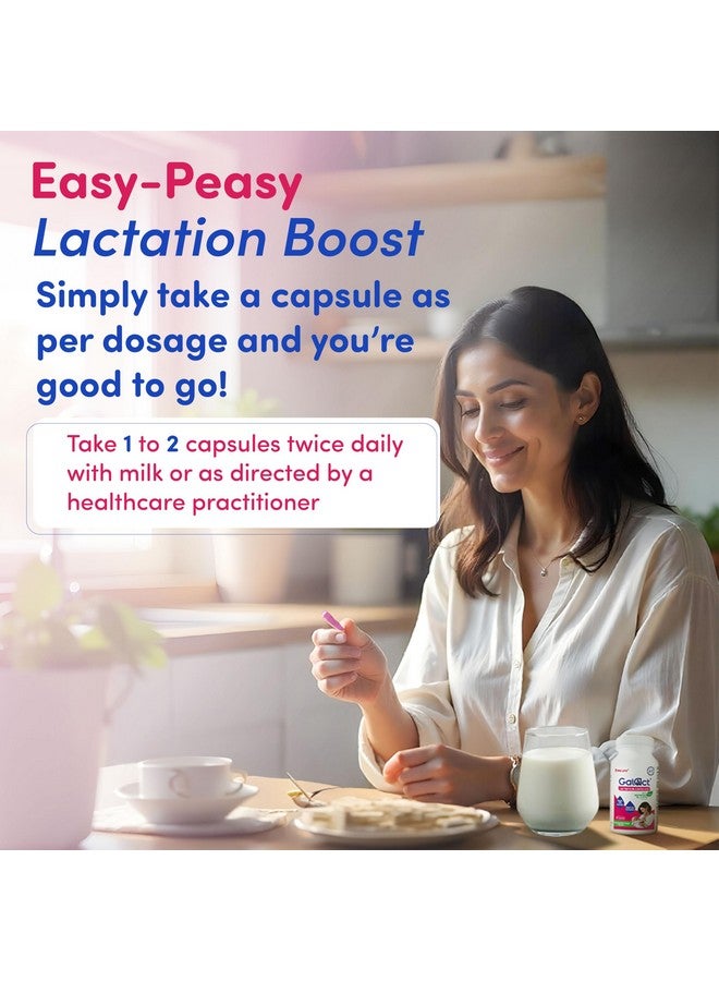 Galact Lactation Capsules - Breast Milk Booster & Lactation Supplement for Breastfeeding | Infused with Shatavari & 6 Natural Herbs | Increases Breast Milk Quantity | Pack of 60 Capsules - Image 4