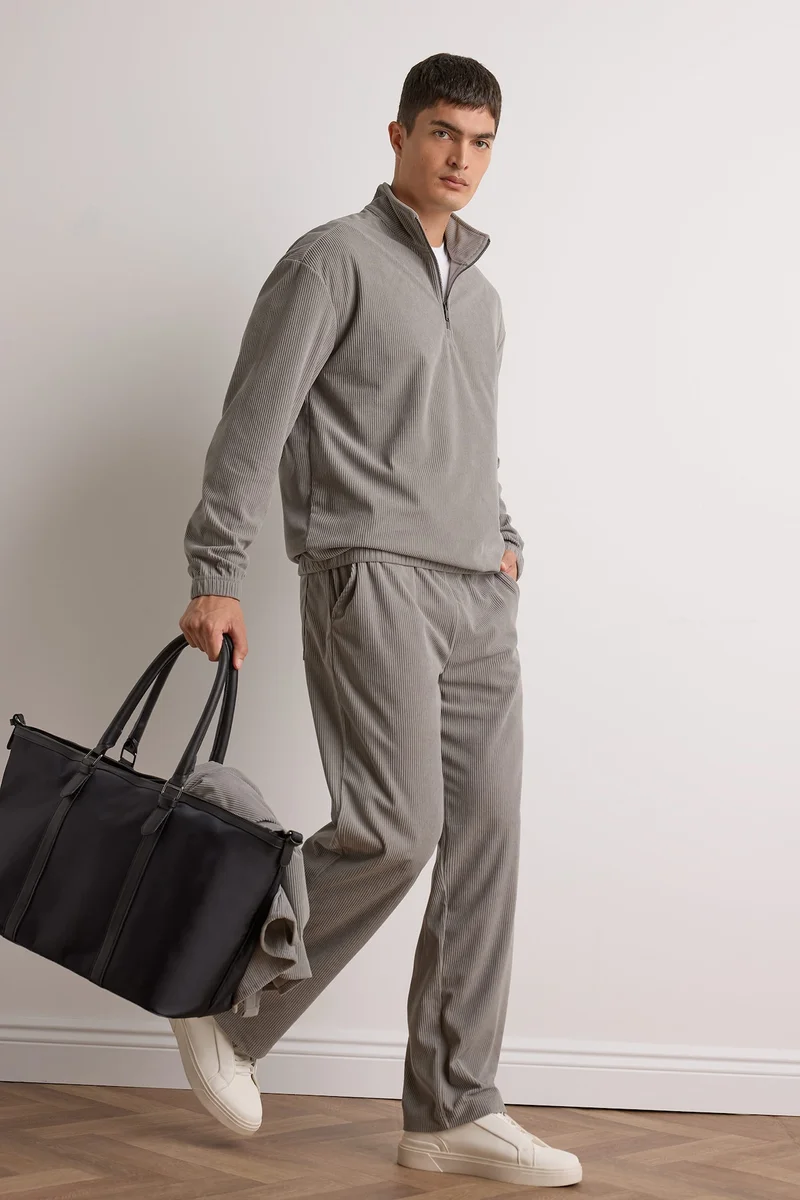 Defacto Wide Leg Velvet Trousers
