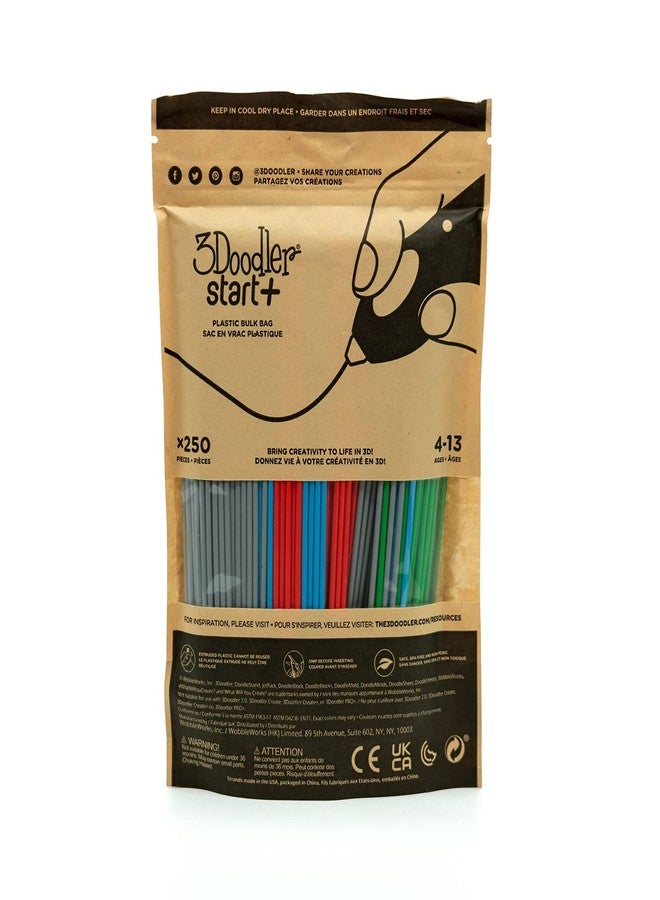 3Doodler Start 3D Printing Filament Refill Bag (x250 Strands, Over 1250 ft. of Extruded Plastic) - Primary Pow - Image 2