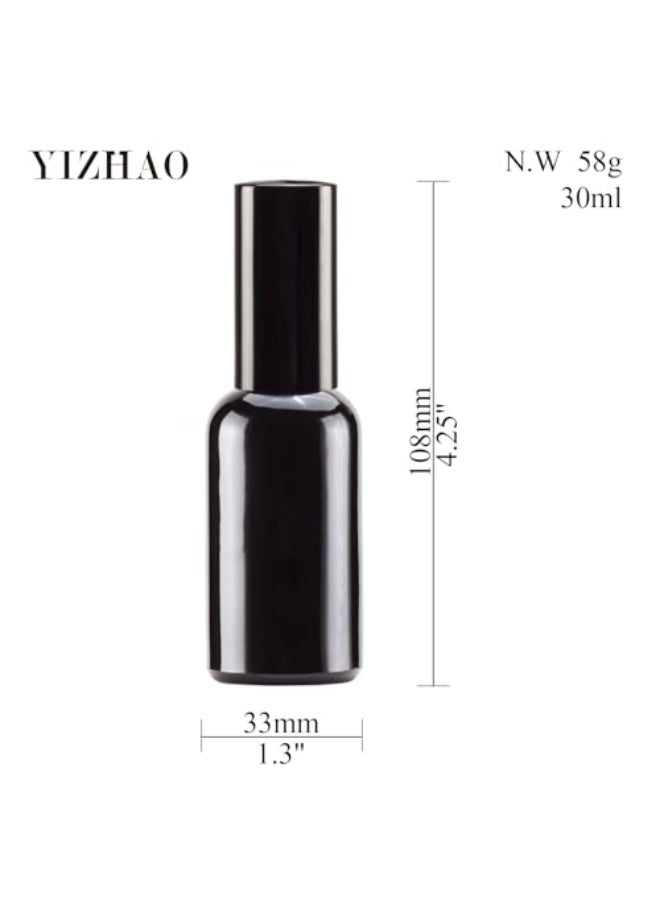 YIZHAO Black Glass Spray Bottles 1oz with Small Fine Mist Spray Metal Cap Refillable for Essential OilTravelCleaningPerfumeAromatherapyMakeup 6 Pcs - Image 4
