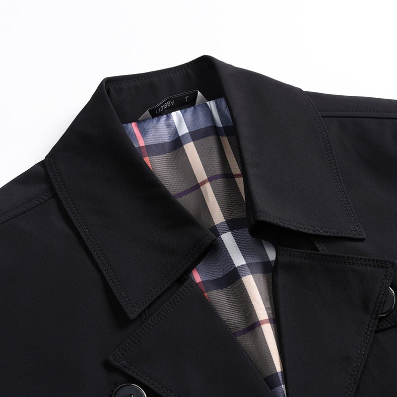Men'S Mid-Length Extra-Large Coat Thickened Fleece-Lined Cold-Proof Warm Lapel Jacket Casual Coat Trendy Top - Image 4