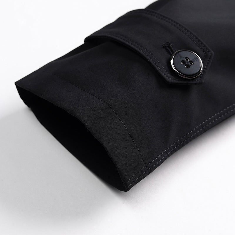 Men'S Mid-Length Extra-Large Coat Thickened Fleece-Lined Cold-Proof Warm Lapel Jacket Casual Coat Trendy Top - Image 3