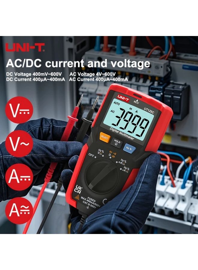 UNI T Compact Digital Multimeter 4000 Counts LCD Backlight AC DC Voltage Current Tester - Image 5