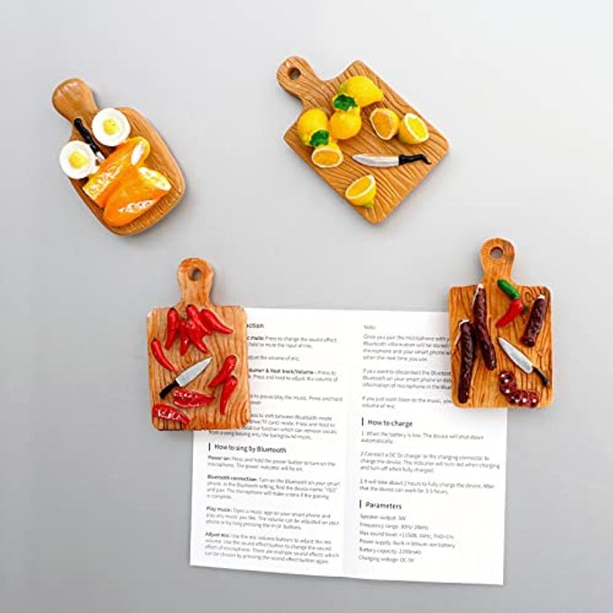 Bonilve 4 Pcs Cute 3D Miniature Food Refrigerator Magnets  Strong Magnetic Cutting Board Design for Kitchen Home Decor, Fridge, Locker & Whiteboard - Image 3