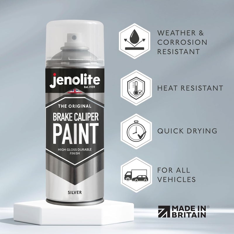 JENOLITE Brake Caliper Paint | SILVER | Restore & Transform Car Brake Calipers | 400ml (13.05fl oz) - Image 1