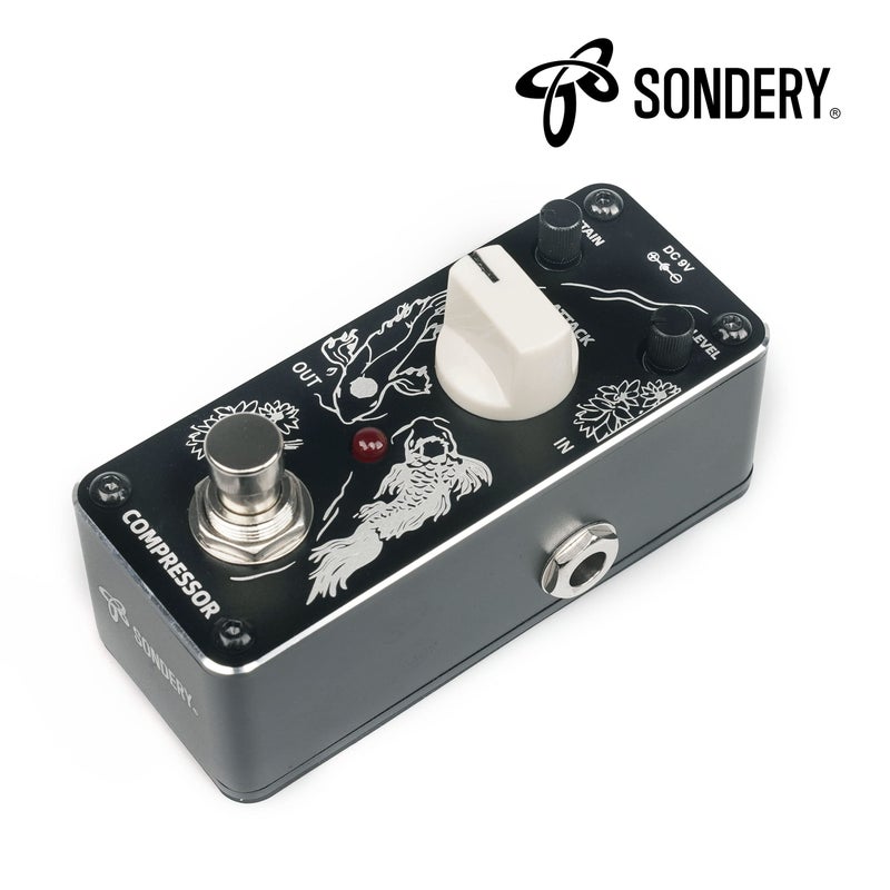 Sondery بدال ضاغط سوندرى للجيتار الكهربائي والبيس، بدال ضغط ميني بتجاوز حقيقي، يتحكم بمستوى الاستدامة والتعلق، سلسلة تصميم فني - Image 3