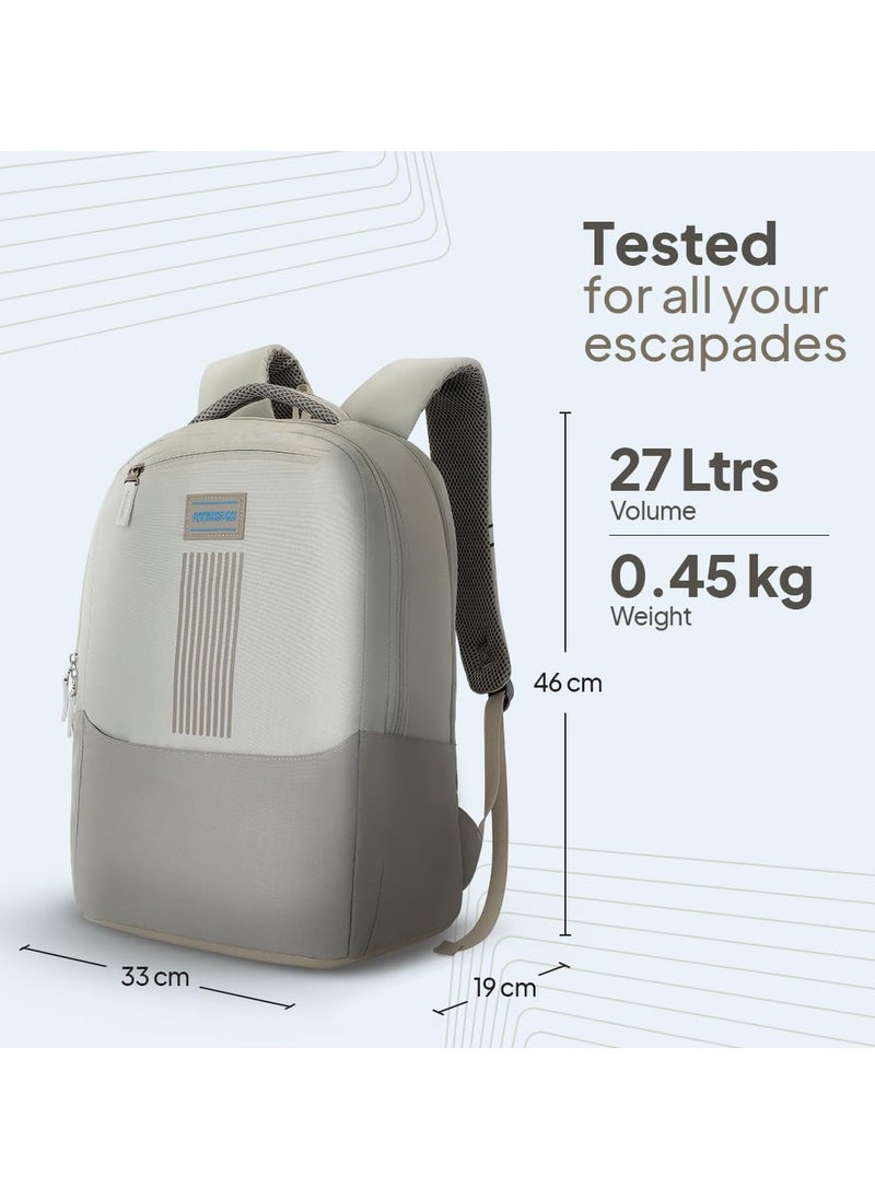 AMERICAN TOURISTER American Tourister New Bounce Style 01, 27L Volume College Backpack with Front Organizer and Spacious Interiors for Men & Women - Beige  - Image 2