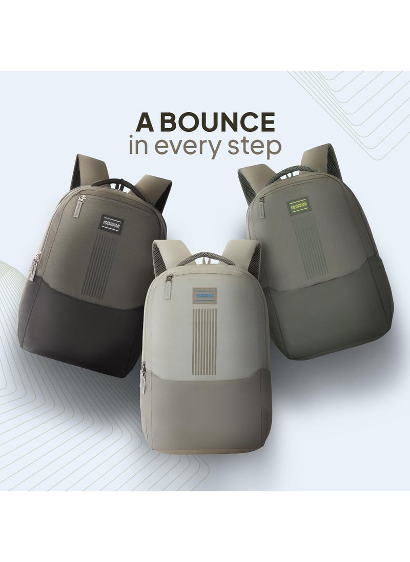 AMERICAN TOURISTER American Tourister New Bounce Style 01, 27L Volume College Backpack with Front Organizer and Spacious Interiors for Men & Women - Beige  - Image 4