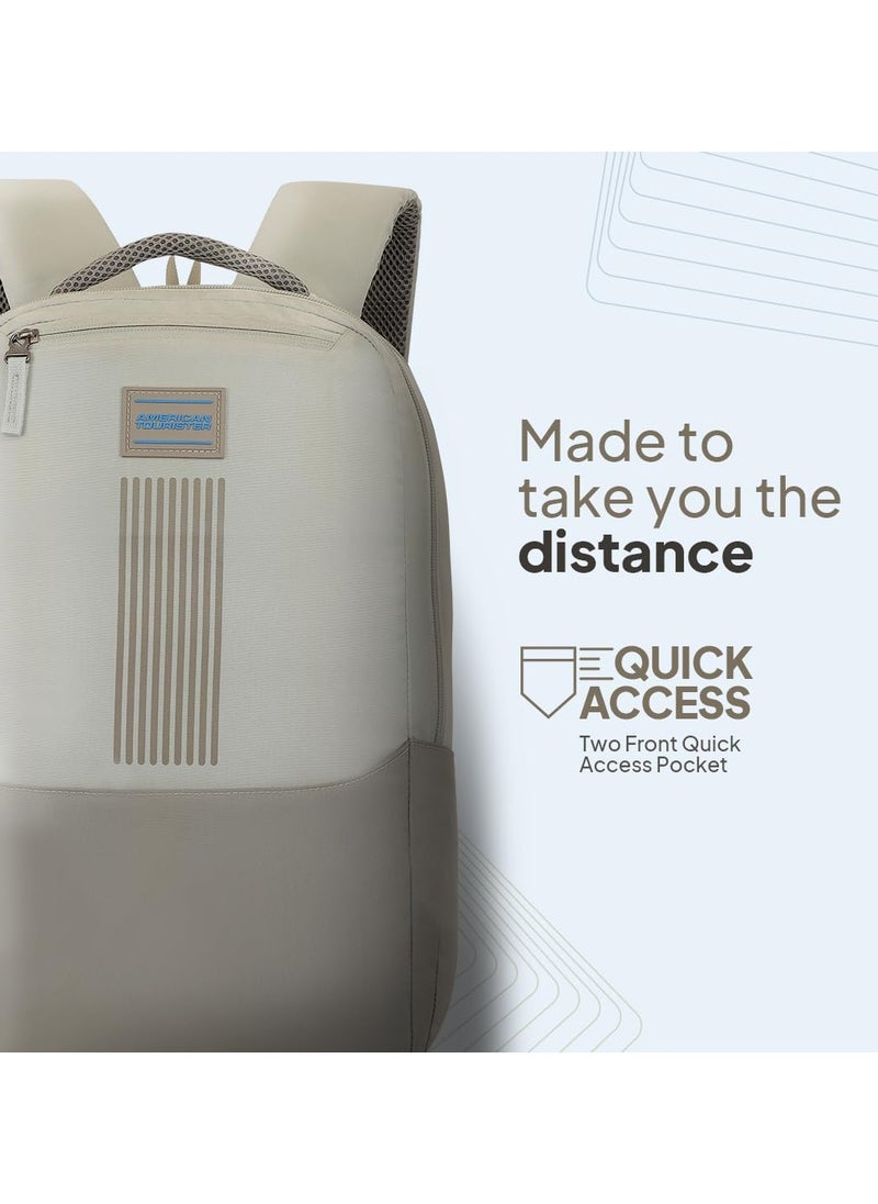 AMERICAN TOURISTER American Tourister New Bounce Style 01, 27L Volume College Backpack with Front Organizer and Spacious Interiors for Men & Women - Beige  - Image 5
