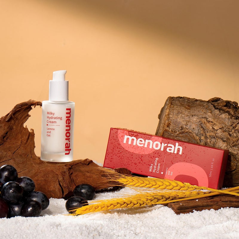 MENORAH كريم مرطب حليب مينور مع ليمنا والشوفان - لوشن وجه خفيف للغاية، مهدئ ومرطب للبشرة الحساسة والجافة، ترطيب يومي وراحة - Image 2