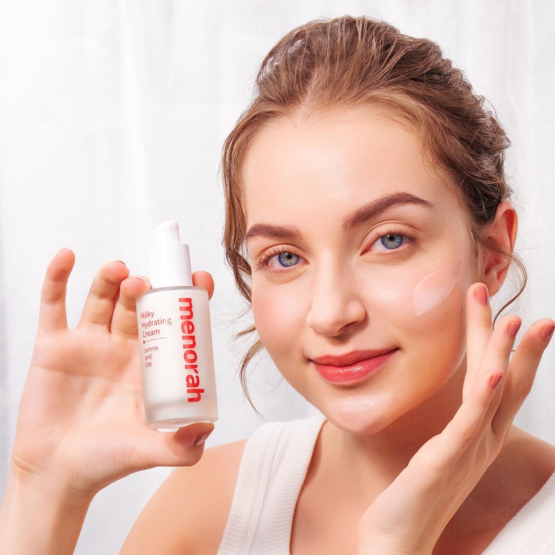 MENORAH كريم مرطب حليب مينور مع ليمنا والشوفان - لوشن وجه خفيف للغاية، مهدئ ومرطب للبشرة الحساسة والجافة، ترطيب يومي وراحة - Image 3