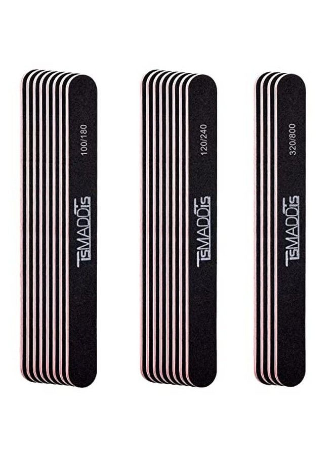TsMADDTs 20 Pcs Nail Files Tsmaddts Nail Files Set Double Sided Emery Board For Natural Acrylic Nails 100180 120240 320800 Grit Professional Manicure Tools For Home Salon  - Image 1