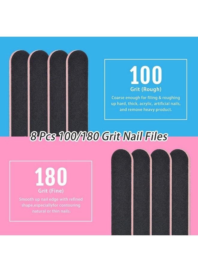 TsMADDTs 20 Pcs Nail Files Tsmaddts Nail Files Set Double Sided Emery Board For Natural Acrylic Nails 100180 120240 320800 Grit Professional Manicure Tools For Home Salon  - Image 4