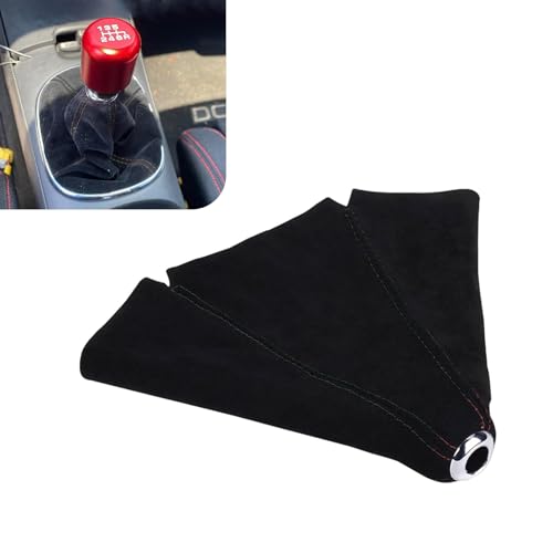 Ferianl Car Shift Boot Cover Suede Leather Shift Knob Dust Cover Manual Auto Gear Shifter Boot Sleeve Protector Gear Gaiter Covers Universal Car Interior Accessories for Car Sedan Van Black - Image 1