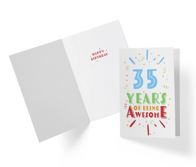 Karto 35th Birthday Card for Men Women - Large 5.5x8.5 inch 35 Years Old Birthday Cards for Him Her - Awesome - Image 2