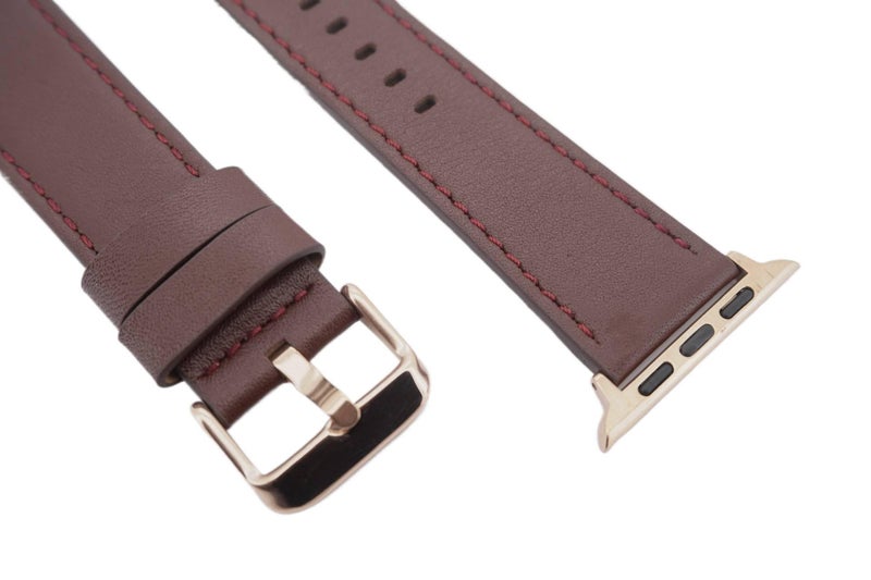 سوار ساعة ذكية سوار جلدي كلاسيكي متوافق باللون بني قابل للتعديل مع Apple Watch 38/40/41/42/44/45/49mm بملاءمة قابلة للتعديل وحزام بديل - Image 5