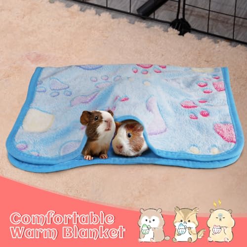 Alphatool Guinea Pig Blanket, 4 Pack Warm Soft Coral Fleece Small Animal Blankets Washable Pet Cage Liners Sleep Mat Pad Cover for Rabbit Hamster Dog Cat Ferret Chinchilla Hedgehog Bedding, 24" x 16" - Image 4