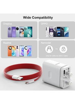 Generic 100W Warp Charger Compatible with Oneplus 13 12 12R 11 10 Pro 9 Pro 10T 10R 8T 8, Dash Charge 80W Power Adapter Compatible with Oneplus/ Oppo/ Realme Fast Wall Charger Adapter with 3ft USB C Cable  - Image 5