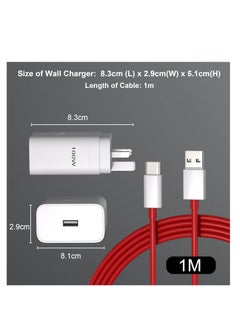 Generic 100W Warp Charger Compatible with Oneplus 13 12 12R 11 10 Pro 9 Pro 10T 10R 8T 8, Dash Charge 80W Power Adapter Compatible with Oneplus/ Oppo/ Realme Fast Wall Charger Adapter with 3ft USB C Cable  - Image 2
