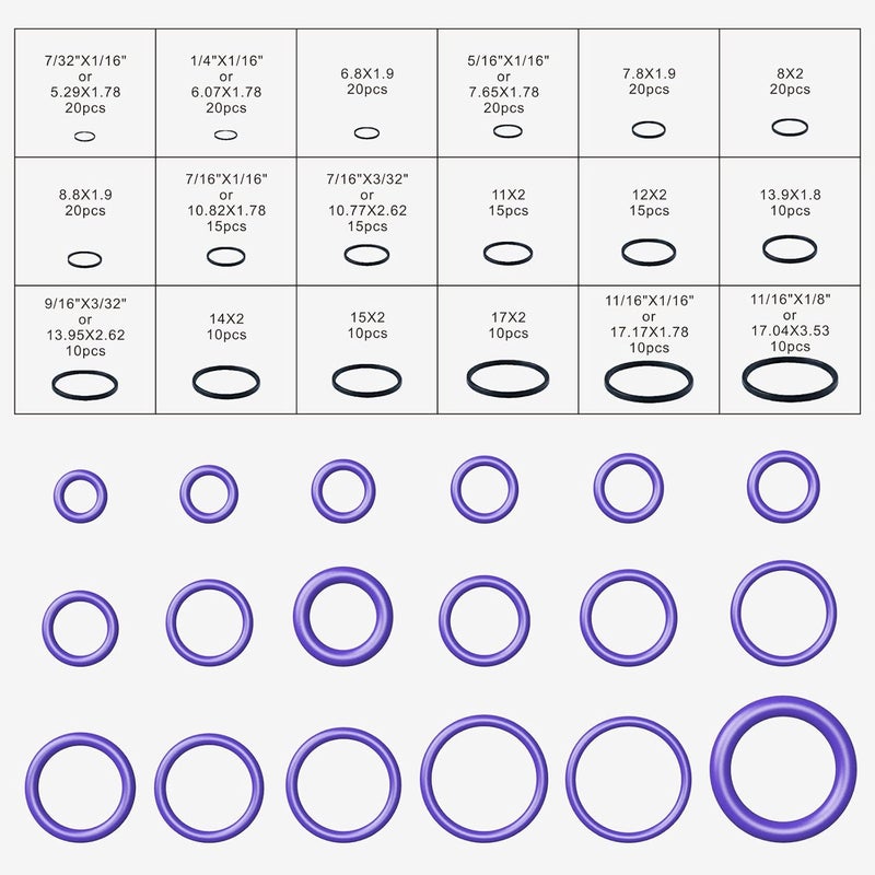 AUTOUTLET 270PCS O-Ring Kit with Valve Core Tool - Image 2