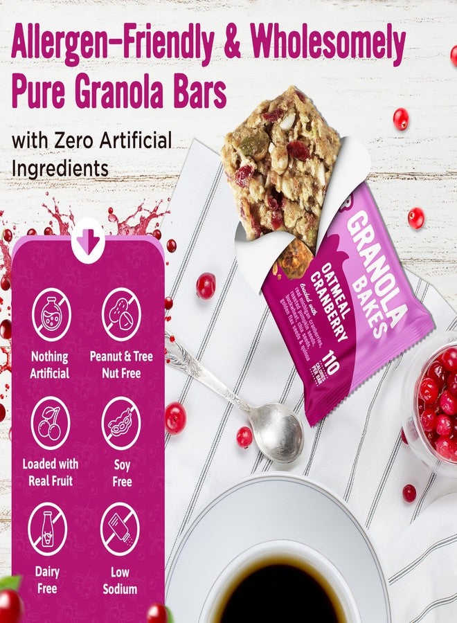 Cooper Street Oatmeal Cranberry Granola Bakes (48 Count) - Individually Wrapped Soft and Chewy Granola Bars Bulk - Low Sodium, Nut & Dairy Free - Perfect As Healthy Bulk Office or Classroom Snacks - Image 3