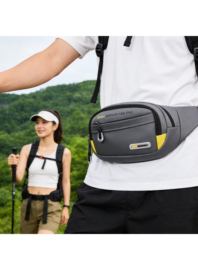 Arabest Fanny Pack Crossbody Bag: Multi-Pocket Water-Resistant Oxford Fabric Bag – Versatile for Outdoor Sports, Daily Errands & Casual Outings – 1 Piece (Grey) - Image 3