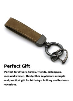 Teuuea 3 Pieces Universal PU Leather Keychain with Key Rings and Anti-Lost D-Ring, Durable Zinc Alloy Metal 360° Rotatable Compatibility Car Keys Holder Organizer, for Men Women with 3 Screwdrivers  - Image 2